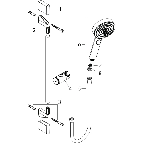 Hansgrohe Brauseset Pulsify Select S 105 3 jet Relax EcoSmart mit Brausestange 900mm weiß matt 24171700