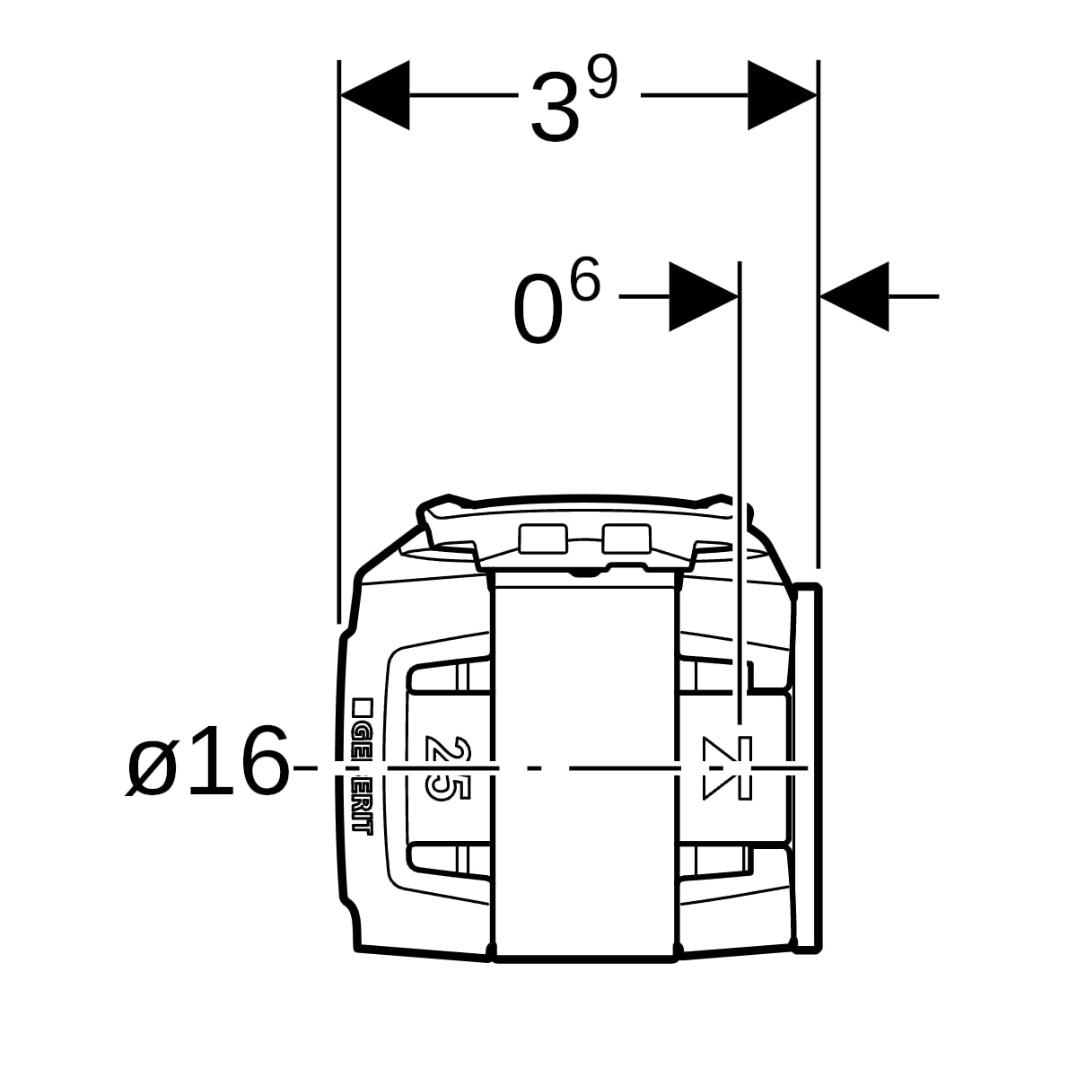 Geberit FlowFit Rohr-Endstopfen SiBr, d16 620.740.00.1