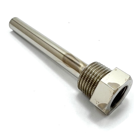 Buderus Tauchhülse 1/2" x 95, Messing vernickelt 5446142