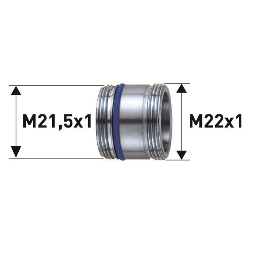 Neoperl Reduktion Messing verchromt, CACHE JR M21.5x1 x M22x1 50505194
