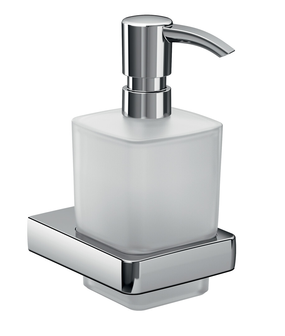 Emco Seifenspender Trend Glasteil satiniert, Kunststoffpumpe, chrom 022100100