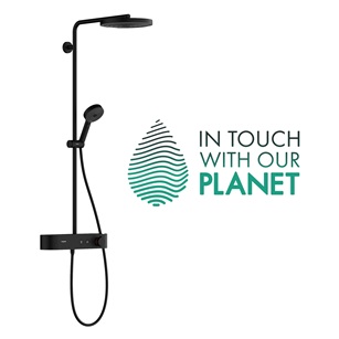 Hansgrohe Showerpipe Pulsify S 260 1 jet EcoSmart mit Brausethermostat Aufputz schwarzmatt 24221670