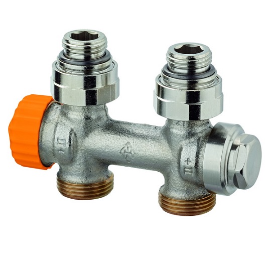 Heimeier Multilux Eclipse Anschlussarmatur Durchgang, Anschluss Heizkörper Rp 1/2 IG 3865-02.000