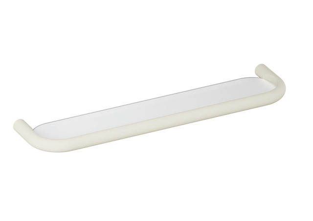 HEWI Ablage Serie 801, matt, mit Platte transparentem Kunststoff, 600mm breit, 140mm tief, reinweiß 801.03B100 99