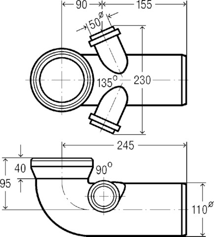 Viega WC Anschlussbogen 90 Grad 3811.3 in 50mm Kunststoff weiß 191801