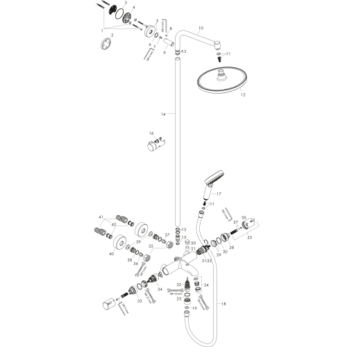 Hansgrohe Showerpipe Crometta S 240 für Wanne chrom mit Thermostat 27320000