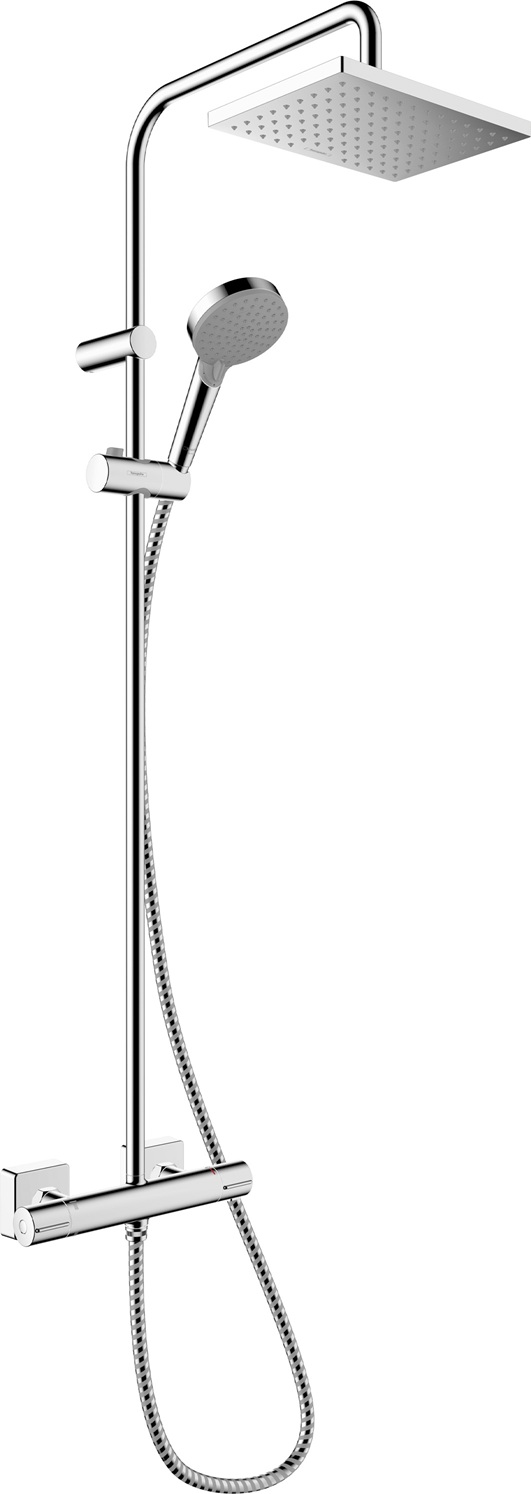 Hansgrohe Showerpipe 230 1 jet Vernis Shape EcoSmart chrom mit Brausethermostat 26097000