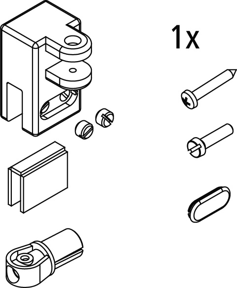 Kermi Set Stabilisatoren-Kopf für Stabilisierung, bestehend aus Glasaufnahme, Montagekleinteile 2535312