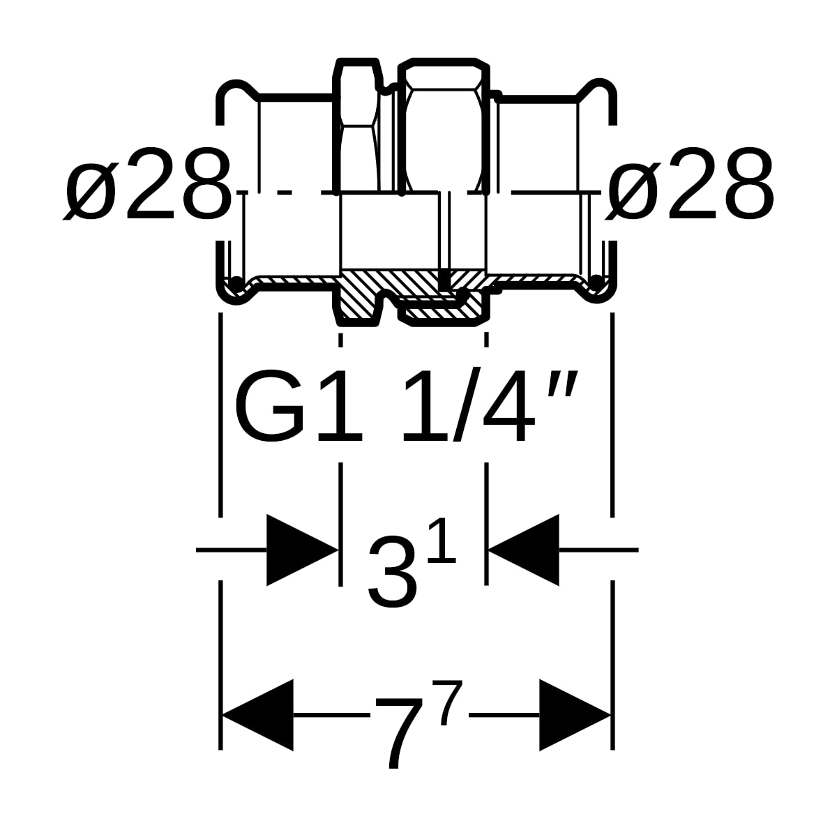 Geberit Mapress Edelstahl Verschraubung (LABS-frei) d28 85323