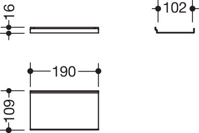 HEWI Ablage, Edelstahl, für Wandprofile 950.13.00.., sowie Waschtische 950.13.20.., 950.13.30.. und 950.19.087 bis 950.19.090, dunkelgrau perlglimmer tiefmatt 950.13.0028 SC
