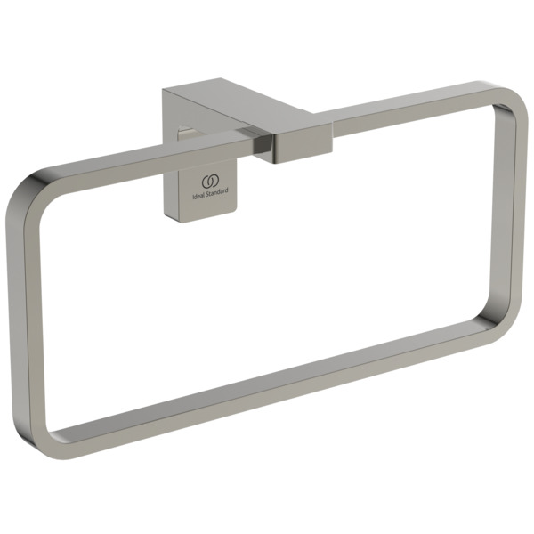 Ideal Standard Handtuchring Conca Cube, eckig, silber T4502GN
