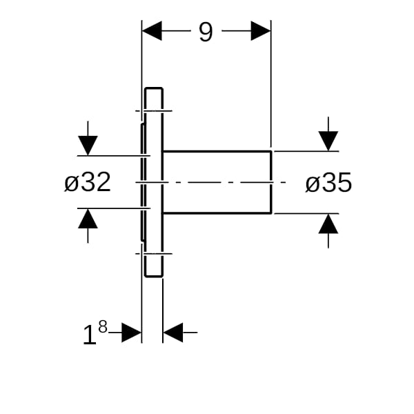 Geberit Mapress Edelstahl Flansch PN 10/16 mit Einschubende d35 33746