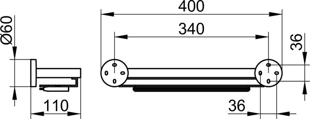 Keuco Duschablage Edition 90, 400mm verchromt/Aluminium 19059010000