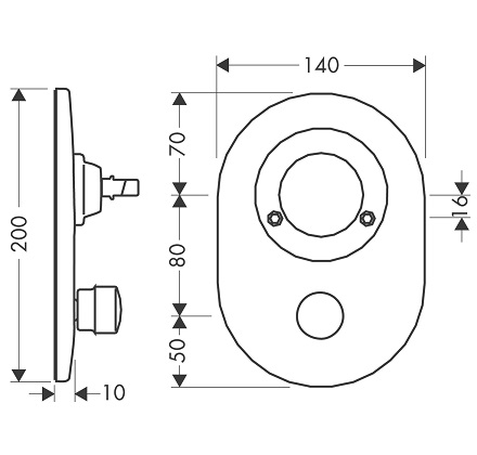 Hansgrohe Umrüstset Kugel auf M3 Wannenmischer Unterputz chrom 96385000