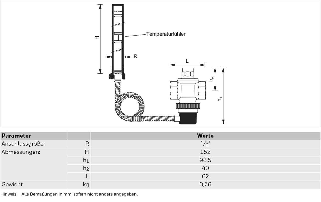 Resideo Thermische Ablaufsicherung, 50 °C, 1,3m, für Wechselbrandkessel TS131-3/4ZA50