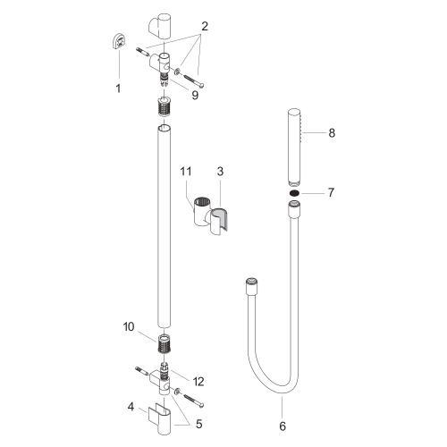 Hansgrohe AXOR Starck Brauseset 900mm mit Stabhandbrause 2jet, Chrom 27980000