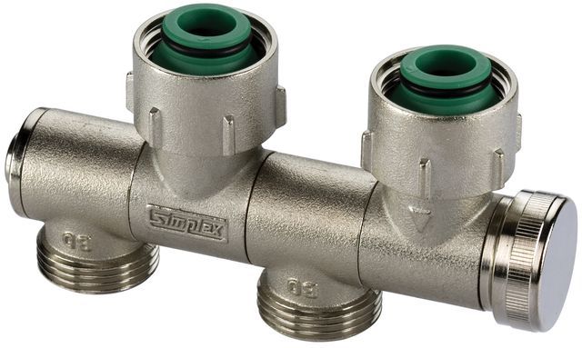 Flamco Hahnblock Variocon, schwenkbar FE2 G3/4i x G3/4a mit Konus, mit Entleerung F12004