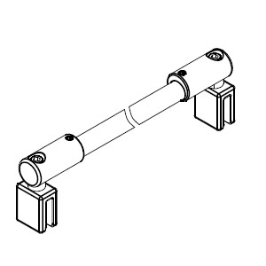 HSK Stabilisationsbügel Glas - Glas komplett, Sonderlänge bis 2.000mm, edelstahl E100321-20-90