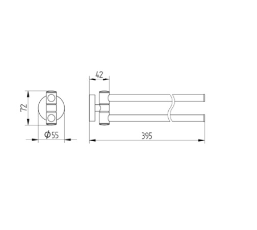 Avenarius Handtuchhalter 395mm Öffnungswinkel 180° (2x90°) 1901400015