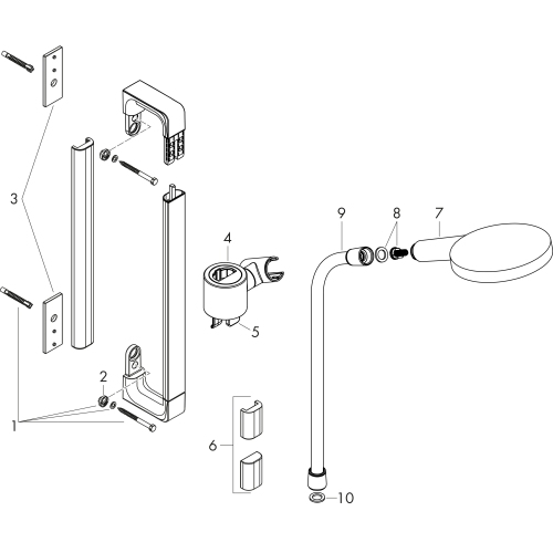 Hansgrohe Brauseset Axor Citterio E 900mm brushed nickel mit Handbrause 120 3jet 36735820