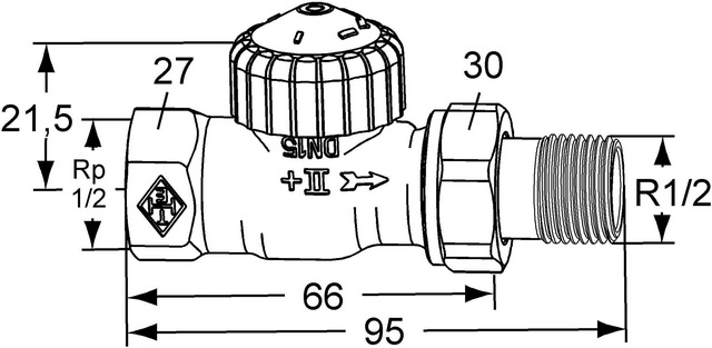 Heimeier Thermostatventil V-exact Durchgang 1/2" DN15 3712-02.000