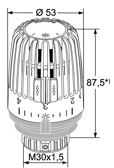 Heimeier Thermostat-Kopf K mit Diebstahlsicherung weiß 6040-00.500