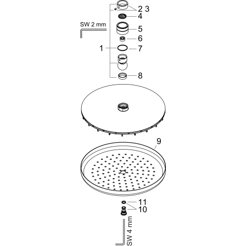 Hansgrohe Kopfbrause Croma 220 1jet EcoSmart chrom 26465000
