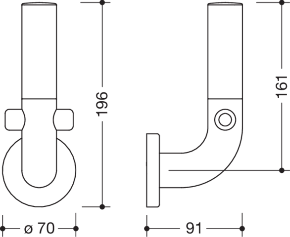 HEWI Reservepapierhalter Serie 801, matt, H: 161mm, T: 91mm, reinweiß 801.21B201 99