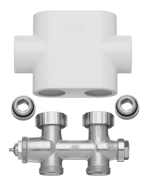 Arbonia Ventilhahnblock in Durchgangsform weiß ZV00400001
