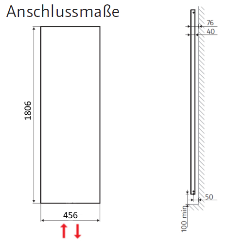 HSK Badheizkörper Atelier Line H: 180,6 x 45,6cm, Sonderlackierung 8744180-96