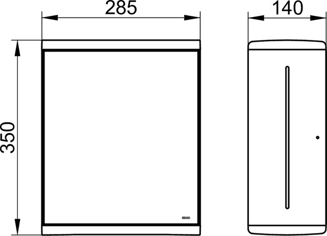 Keuco Papiertuchspender Collection Moll, Spiegeltür/Anschlag rechts, anthrazit 12785010201