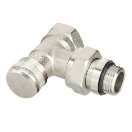 Danfoss Rücklaufverschraubung RLV 15 R 1/2, Eck, vernickelt, selbstdichtende Nippel 003L0343