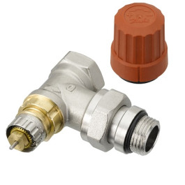 Danfoss Ventilgehäuse RA-N 15 R 1/2, Eck, vernickelt, selbstdichtende Nippel 013G0115