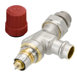 Danfoss Ventilgehäuse RA-N 15 Pressfit R 1/2, UK Axial, matt vernickelt 013G3239