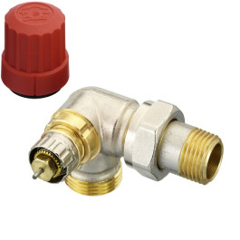 Danfoss Ventilgehäuse RA-N 15 G 3/4 AG, Winkeleck links, matt vernickelt 013G4205