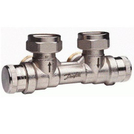 Danfoss dynamischer Hahnblock RLV-KDV für Ventil-Heizkörper G 3/4'', Eck mit VL links 013G7875