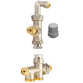 Danfoss Steigrohrventil für 1-Rohranlagen Set RA-KE, Heizkörper R 1/2, Rohrleitung G 3/4 AG 013G3341