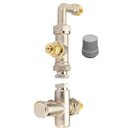 Danfoss Steigrohrventil für 1-Rohranlagen Set RA-KEW Heizkörper R 1/2, Rohrleitung G 3/4 AG 013G3343