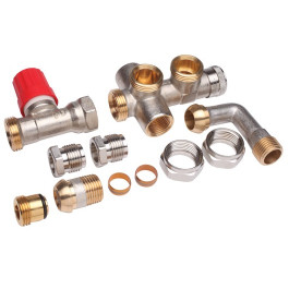 Danfoss Steigrohrventil für 2-Rohranlagen Set RA-KW Heizkörper R 1/2, Rohrleitung G 3/4 AG 013G3344