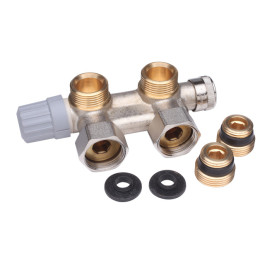 Danfoss Anschlussarmatur VHS-E für Einrohrheizungen, R 1/2, Eck 013G4691