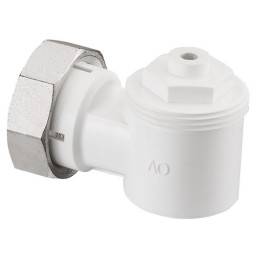 Oventrop Winkeladapter für Ventil-Heizkörper weiß, Gewindeanschluss M30x1, 5 1011450