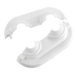 Danfoss Doppelrosette (PVC weiß) für Rohre 15-16-18, Mittenabstand 40mm 192H0160