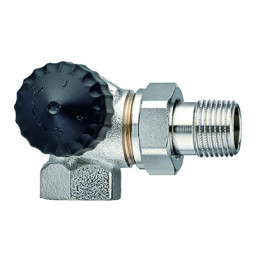 Heimeier Thermostat-Ventilunterteil Winkeleck links, DN10 mit geringem Widerstand 2341-01.000