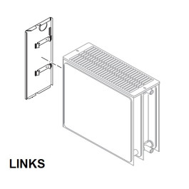 Buderus Seitenteil Plan Links V Typ 33 H: 350mm - 1 Loch für Ventilheizkörper mit planer Front bis Baujahr 2013 6508480