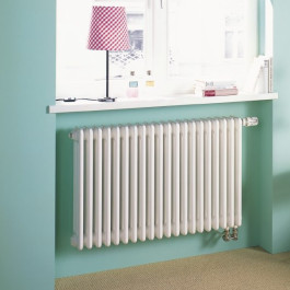 Arbonia Ventil-Röhrenradiator Standard 3-Säuler H: 55 L: 162cm, Modell 3055, weiß, 36 Glieder