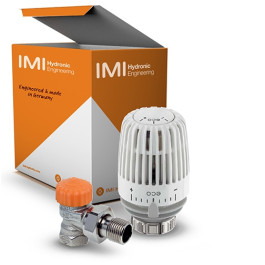 Heimeier Set 1 Thermostatkopf K eco und Thermostatventil Eclipse DN10, Eck 9696-24.800
