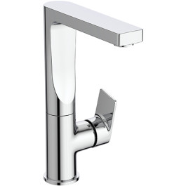 Ideal Standard Edge Waschtischarmatur mit hohem schwenkbarem Auslauf ohne Ablaufgarnitur chrom, Ausladung 140mm, 5 l/min A7111AA
