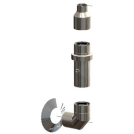 Atec Basis-Set Außenwand DN60/100 Edelstahl blank 700770