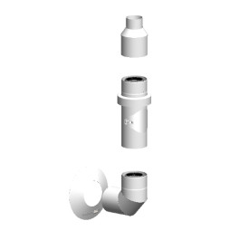 Atec Basis-Set Außenwand DN80/125 Edelstahl weiß 711770