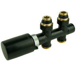 Purmo Armatur für Badheizkörper 50mm Durchgang RAL 9005 matt AZ1XTPS9037004S